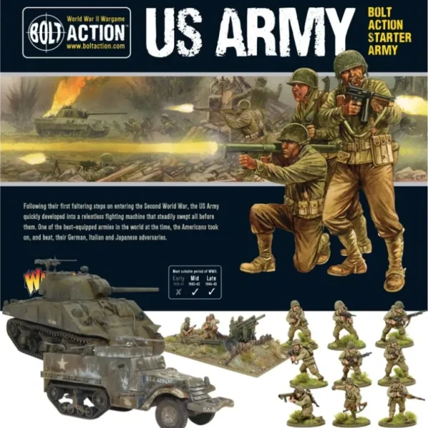 Bolt Action - USA: US Army Starter Set + Digital Guide: Armies of the United States - Miniature Marvels: Airplane Models & Painted Dice* Shop All