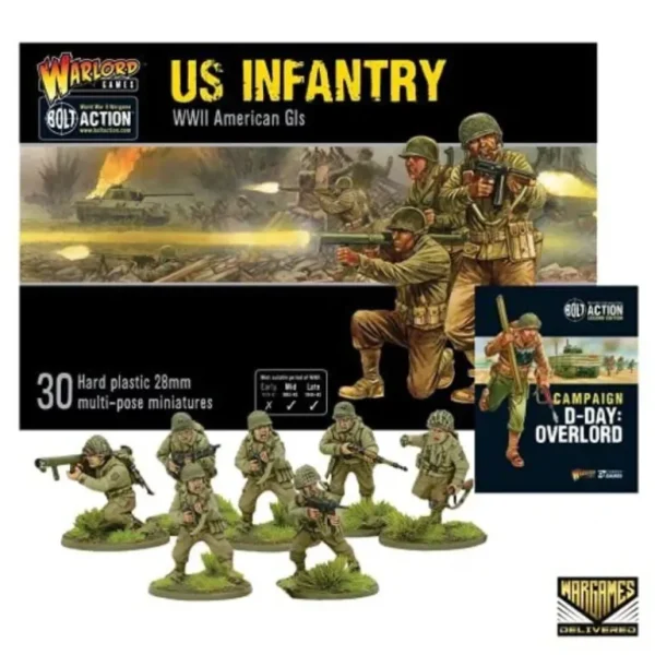 Bolt Action - USA: US Infantry Set + Digital Guide - D-Day: Overlord - Miniature Marvels: Airplane Models & Painted Dice* Shop All