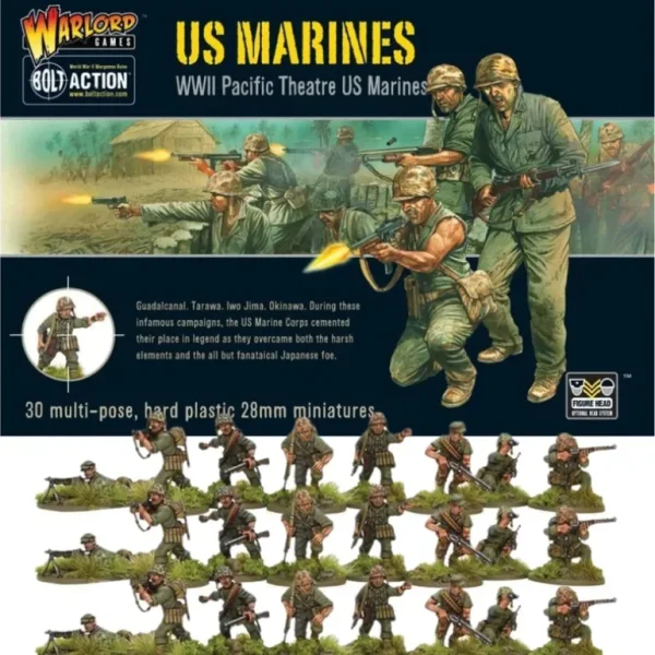 Bolt Action - USA: US Marine Set + Digital Guide: Marianas & Palau Islands - Miniature Marvels: Airplane Models & Painted Dice* Shop All