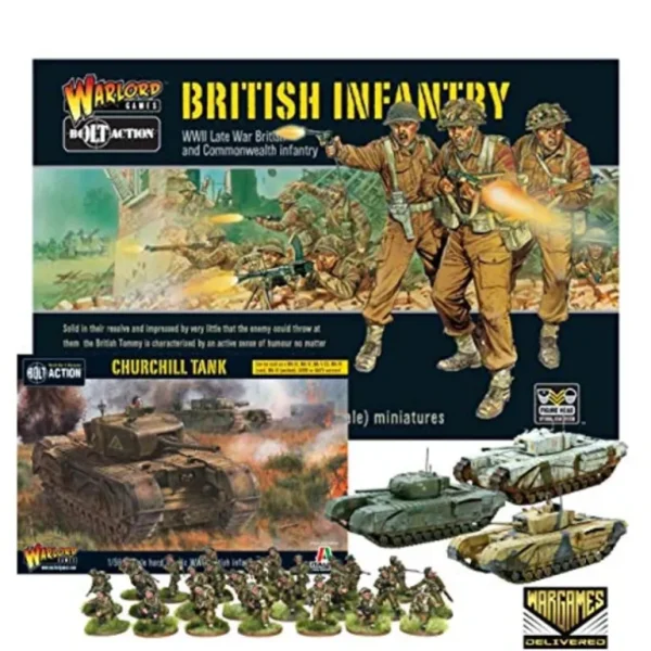 Bolt Action: British Infantry and Churchill Tank Set - Miniature Marvels: Airplane Models & Painted Dice* Shop All