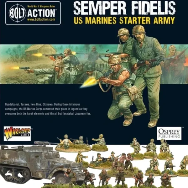 Bolt Action Miniatures - Warlord Games Semper Fidelis US Marines Starter Set - Miniature Marvels: Airplane Models & Painted Dice* Shop All