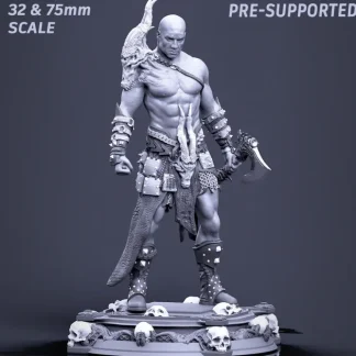 Best Boneflesh Dragon Warrior, 32mm - Miniature Marvels: Airplane Models & Painted Dice Miniature