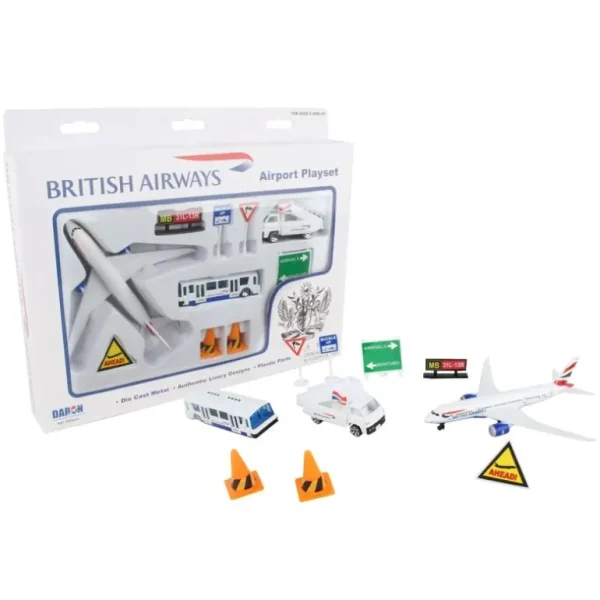 British Airways Airport Playset - Miniature Marvels: Airplane Models & Painted Dice* Airplane Model