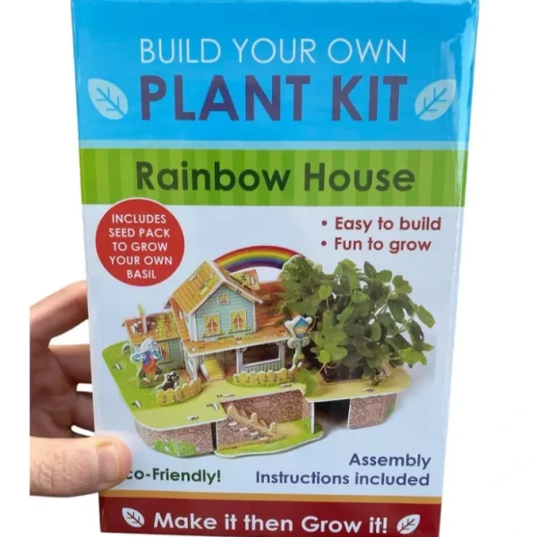 Sale "Build Your Own" 3D Mini Rainbow House Plant Puzzle Garden Kit - Grows Basil - Miniature Marvels: Airplane Models & Painted Dice Egpull