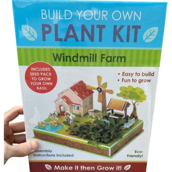 Discount "Build Your Own" 3D Windmill Farm Plant Puzzle Garden Kit - Grows Basil - Miniature Marvels: Airplane Models & Painted Dice Egpull