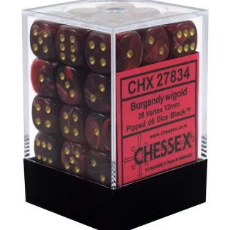 Flash Sale Burgundy / Gold: Vortex 36d6 12mm Dice Block CHX 27834 - Miniature Marvels: Airplane Models & Painted Dice Dice
