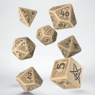 Cheap Call of Cthulhu Beige & Black Dice Set (7) QWS SCTH18 - Miniature Marvels: Airplane Models & Painted Dice Dice