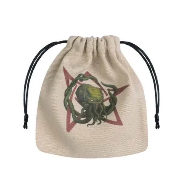 Call of Cthulhu Beige & Multicolor Dice Bag QWS BCTH104 - Miniature Marvels: Airplane Models & Painted Dice* Shop All