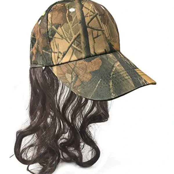 Shop Camo Redneck Mullet Hat with Hair - Men's Hillbilly Halloween Costume Prop Wig - Miniature Marvels: Airplane Models & Painted Dice Egpull