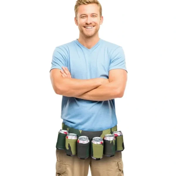 New CAMOUFLAGE 6-PK BEER CAN GAG BELT - white trash style! - Miniature Marvels: Airplane Models & Painted Dice Egpull