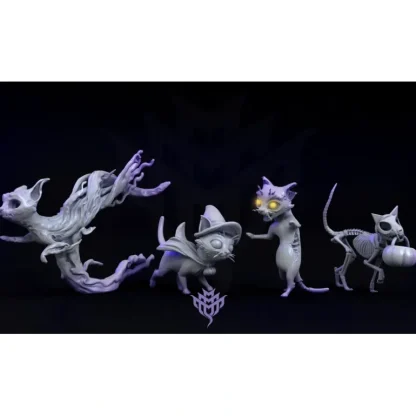 Cat Trick Or Treaters - Miniature Marvels: Airplane Models & Painted Dice* Miniature