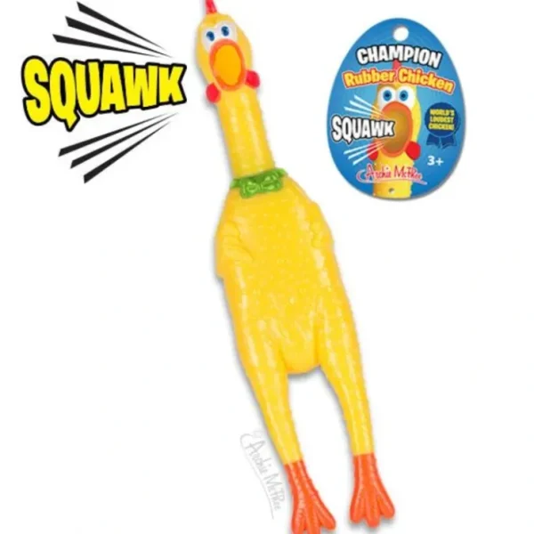 Clearance CHAMPION RUBBER CHICKEN - Loud Squeaking Classic Gag Quality Toy - Archie McPhee - Miniature Marvels: Airplane Models & Painted Dice Egpull