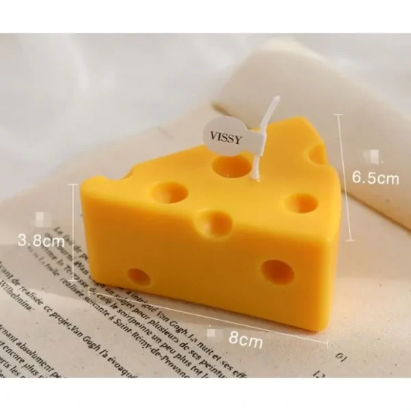 New Cheese Shaped Scented Decorative Candle - Cute Fun Home Kitchen Food Decor Gift - Miniature Marvels: Airplane Models & Painted Dice Egpull