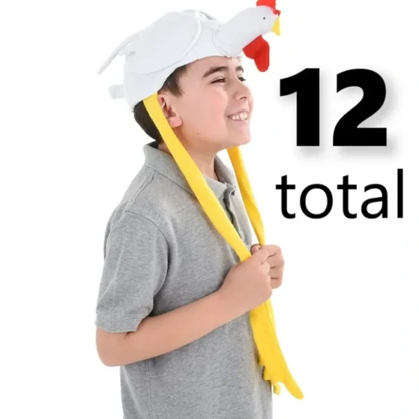 Hot 12 Chicken Hats - Comical Costume Accessory - Fun Party Prop Joke Gag Cap Mask - Miniature Marvels: Airplane Models & Painted Dice Egpull