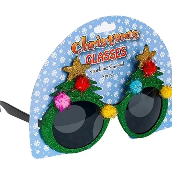 Shop Christmas Tree Sunglasses - Holiday Shades - Sparkling Seasonal Glasses - GaG - Miniature Marvels: Airplane Models & Painted Dice Egpull