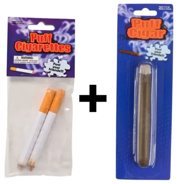 Cheap 1 CIGAR + 1 JOKE PUFF CIGARETTE 2pk - Fake Smoke Magic Trick Gag Prop COMBO - Miniature Marvels: Airplane Models & Painted Dice Egpull