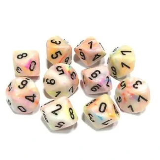 Best Circus / Black: Festive d10 Dice Set (10's) CHX 27242 - Miniature Marvels: Airplane Models & Painted Dice Dice