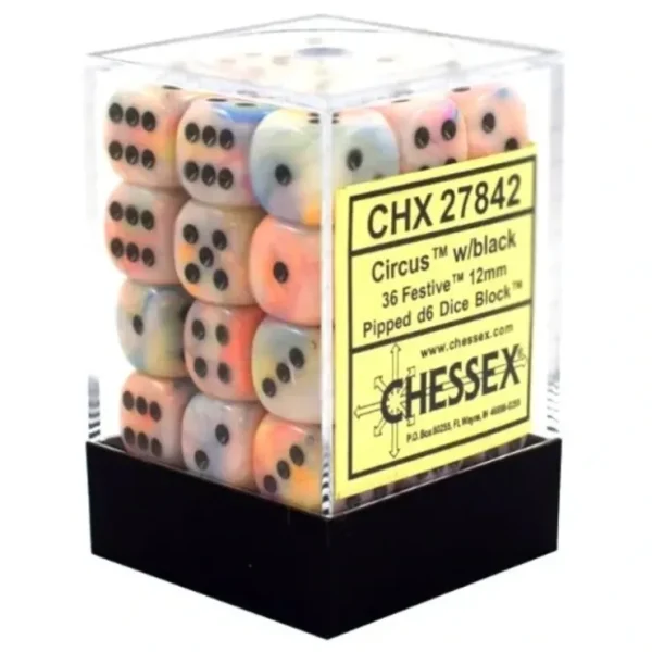 Cheap Circus / Black: Festive 36d6 12mm Dice Block CHX 27842 - Miniature Marvels: Airplane Models & Painted Dice Dice