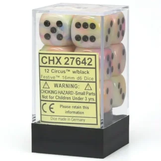 Cheap Circus / Black: Festive 12d6 16mm Dice Set CHX 27642 - Miniature Marvels: Airplane Models & Painted Dice Dice
