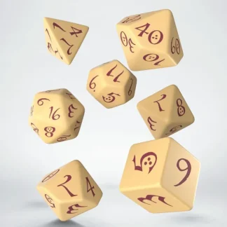 Store Classic RPG Beige & Burgundy Dice Set (7) QWS SCLE87 - Miniature Marvels: Airplane Models & Painted Dice Dice