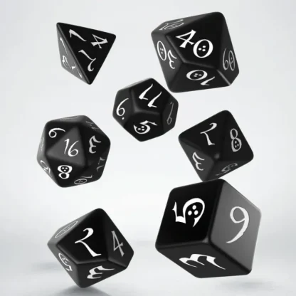 Best Classic RPG Black & White Dice Set (7) QWS SCLE05 - Miniature Marvels: Airplane Models & Painted Dice Dice