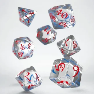 Best Classic RPG Translucent & Blue-Red Dice Set (7) QWS SCLE16 - Miniature Marvels: Airplane Models & Painted Dice Dice