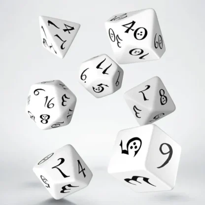 Online Classic RPG White & Black Dice Set (7) QWS SCLE02 - Miniature Marvels: Airplane Models & Painted Dice Dice