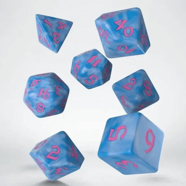 Shop Classic Runic Glacier & Pink Dice Set (7) QWS SCLR2G - Miniature Marvels: Airplane Models & Painted Dice Dice