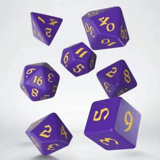 Best Sale Classic Runic Purple & Yellow Dice Set (7) QWS SCLR93 - Miniature Marvels: Airplane Models & Painted Dice Dice