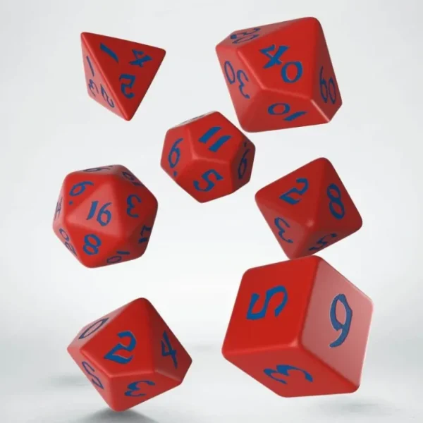 Store Classic Runic Red & Blue Dice Set (7) QWS SCLR2A - Miniature Marvels: Airplane Models & Painted Dice Dice