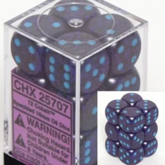 Clearance Cobalt: Speckled 12d6 16mm Dice Set CHX 25707 - Miniature Marvels: Airplane Models & Painted Dice Dice