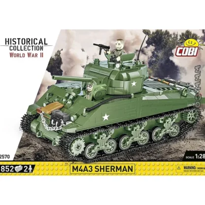Cobi 2570 1:28 M4A3 Sherman - Miniature Marvels: Airplane Models & Painted Dice* Airplane Model