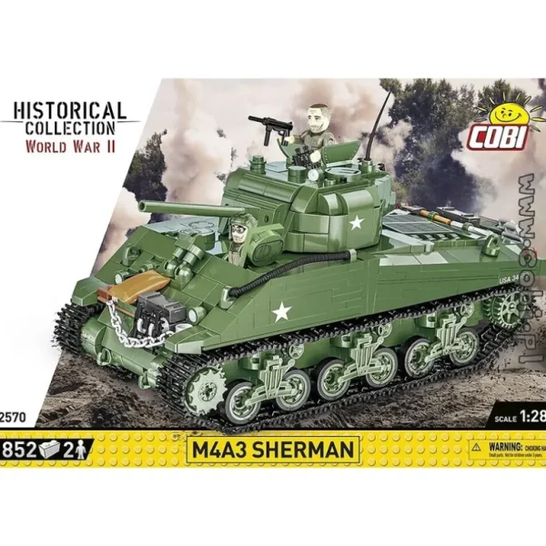 Cobi 2570 1:28 M4A3 Sherman - Miniature Marvels: Airplane Models & Painted Dice* Airplane Model