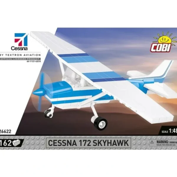 Cobi 26622 Cessna 172 Skyhawk-White-Blue - Miniature Marvels: Airplane Models & Painted Dice* Airplane Model