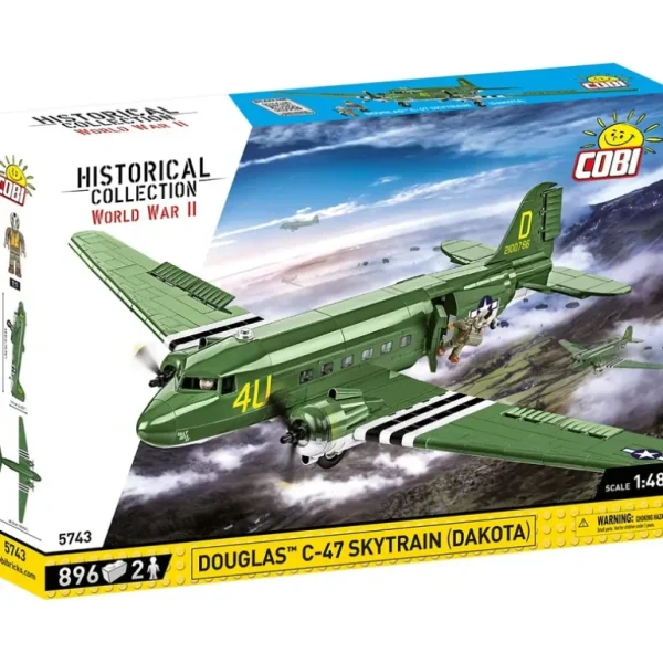 Cobi 5743 Douglas C-47 Skytrain (Dakota) - Miniature Marvels: Airplane Models & Painted Dice* Airplane Model
