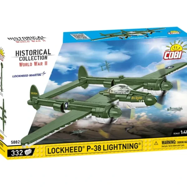 Cobi 5882 Lockheed P-38 Lightning - Miniature Marvels: Airplane Models & Painted Dice* Airplane Model