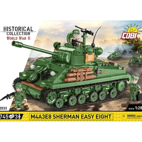 COBI 2533 M4A3E8 Sherman Easy Eight - Miniature Marvels: Airplane Models & Painted Dice* Airplane Model
