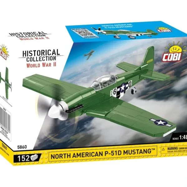 Cobi 5860 North American P-51D Mustang - Miniature Marvels: Airplane Models & Painted Dice* Airplane Model