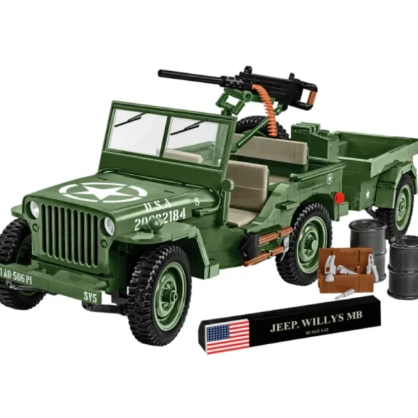 Cobi 2804 WWII Jeep Willys MB & Trailer - Miniature Marvels: Airplane Models & Painted Dice* Airplane Model