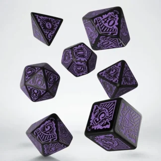 Online COC Horror on the Orient Express Black & Purple Dice Set (7) QWS SCTO51 - Miniature Marvels: Airplane Models & Painted Dice Dice