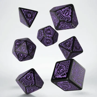Online COC Horror on the Orient Express Black & Purple Dice Set (7) QWS SCTO51 - Miniature Marvels: Airplane Models & Painted Dice Dice