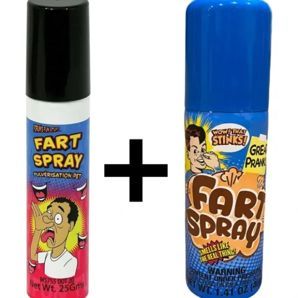 Clearance Combo Set of 2 Fart Spray Cans - Gag Prank Joke Set - Miniature Marvels: Airplane Models & Painted Dice Egpull