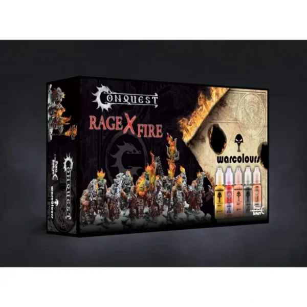 New Conquest, Rage X Fire Paint Set, Collab with Warcolours (PBW8968) LTG CONQ-12539 - Miniature Marvels: Airplane Models & Painted Dice Miniature