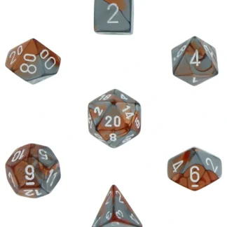 Shop Copper-Steel with White: Gemini Polyhedral Dice Set (7's) CHX 26424 - Miniature Marvels: Airplane Models & Painted Dice Dice