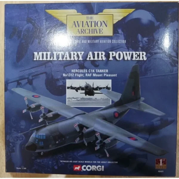 Corgi AA48401 1:144 RAF C-130 Hercules Tanker - Miniature Marvels: Airplane Models & Painted Dice* Airplane Model