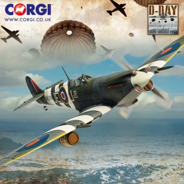 Corgi AA29101 1:72 Supermarine Spitfire Mk IX RAF No.127 (Canadian) Wing, MK329, Johnnie Johnson, St.Croix-sue-Mer, France, Beer Runs, 1944 - Miniature Marvels: Airplane Models & Painted Dice* Airplane Model