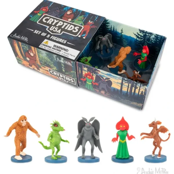 Cheap Cryptids USA - Bigfoot Monster Mini Assorted Figurine Toy Set - Archie McPhee - Miniature Marvels: Airplane Models & Painted Dice Egpull