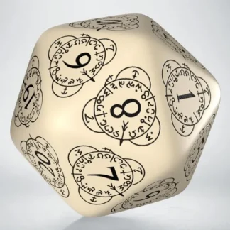 Store D20 Level Counter Beige & Black Die (1) QWS 20LEV18 - Miniature Marvels: Airplane Models & Painted Dice Dice