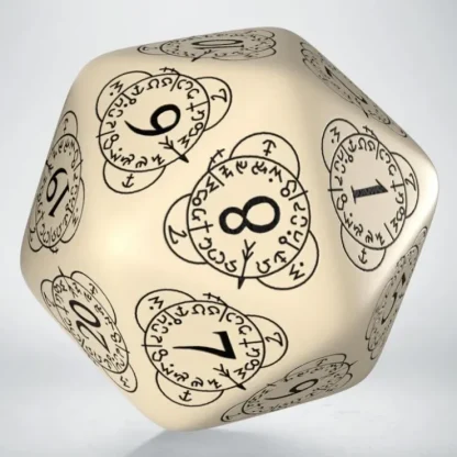 Store D20 Level Counter Beige & Black Die (1) QWS 20LEV18 - Miniature Marvels: Airplane Models & Painted Dice Dice