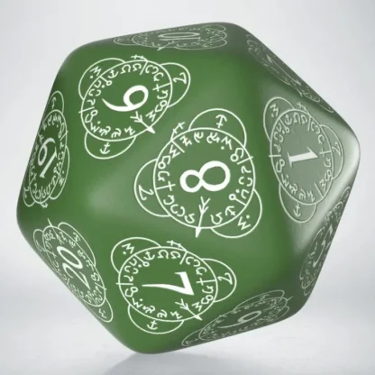 Cheap D20 Level Counter Green & White Die (1) QWS 20LEV14 - Miniature Marvels: Airplane Models & Painted Dice Dice